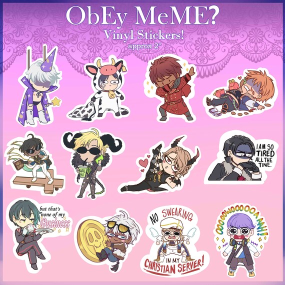 Obey Me Inspired Meme Stickers Etsy