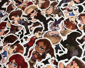 Biohazard (RE 0-3, V, CV) Fanmade Chibi Runners Sticker Set - バイオハザード