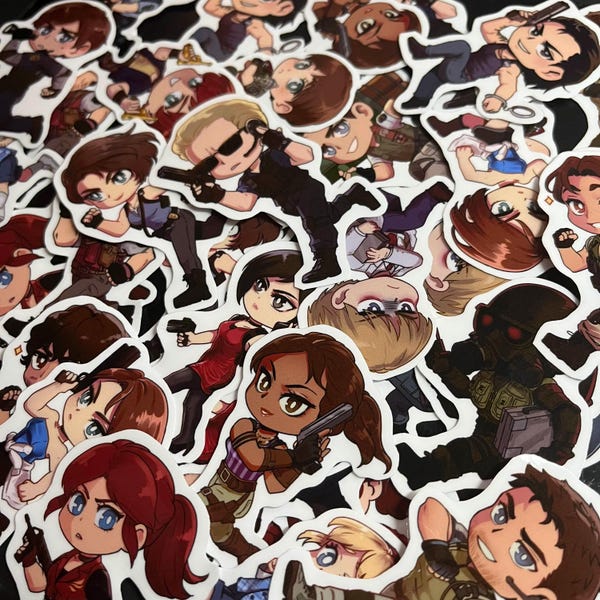 Biohazard (RE 0-3, V, CV) Fanmade Chibi Runners Sticker Set - バイオハザード