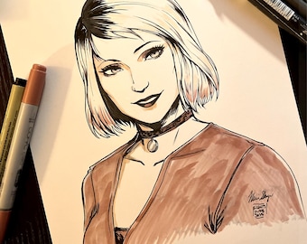 Original Ink Work: Maria SH2OG Ink and Copic Sketch