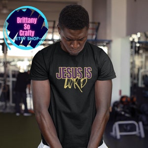 Jesus Is Lord | Faith Based | Christian | Gifts | Multiple Color Options | Black | Grey | PurpleUnisex Jersey Short Sleeve Tee