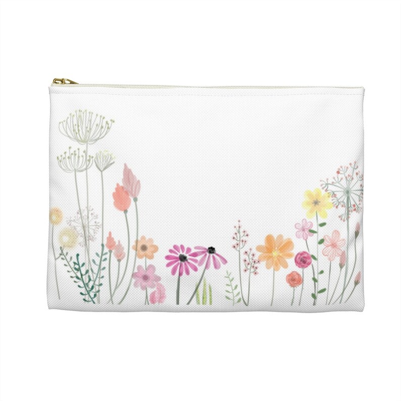 BANK BAG | White | Flowers | Purple | Budgeting Bag | Envelope Budgeting | Budget | Deposit Bag | Accessory Pouch image 4