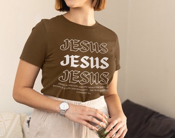 Jesus | 1 Timothy 2:5 | Bible | Faith Based | Christian | Multiple Color Options | Gifts | Unisex Jersey Short Sleeve Tee