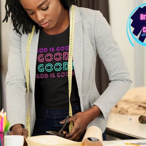 God Is Good | Good | God | Christian | White | Black | Gifts | Unisex Jersey Short Sleeve Tee