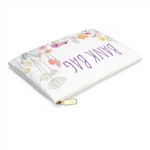 BANK BAG | White | Flowers | Purple | Budgeting Bag | Envelope Budgeting | Budget | Deposit Bag | Accessory Pouch White