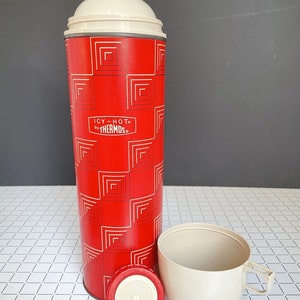 Vintage Thermos Food & Drinks Flask 0.85L Capacity Red Model