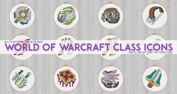World Of Warcraft Class Icons Pack All 12 Patterns Cross Etsy World Of Warcraft Class Icons Pack All 12 Patterns Cross Etsy