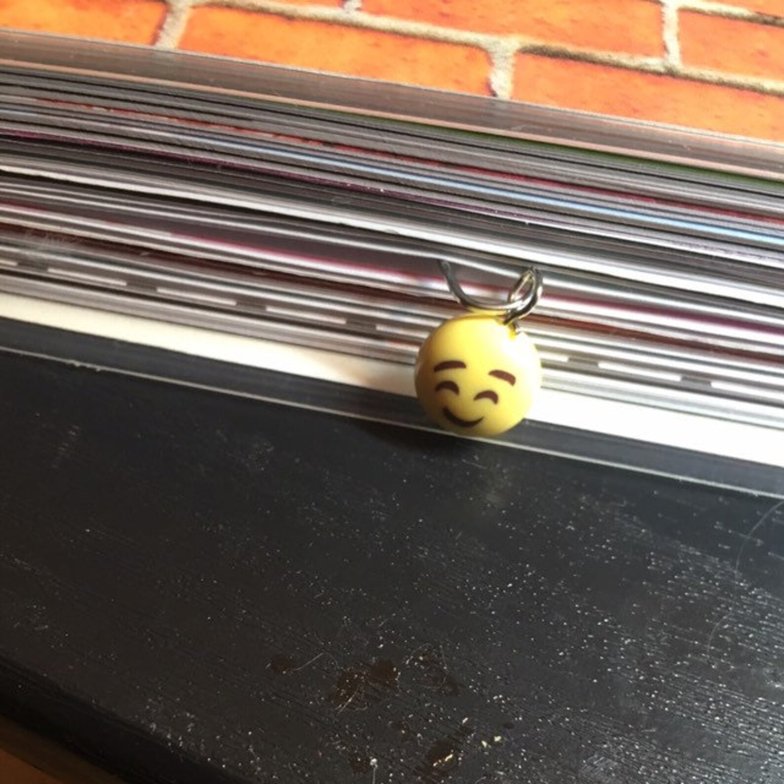 Smiling emoji paperclip dangle Etsy