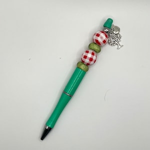 Apple picking tree orchard handmade beaded pen