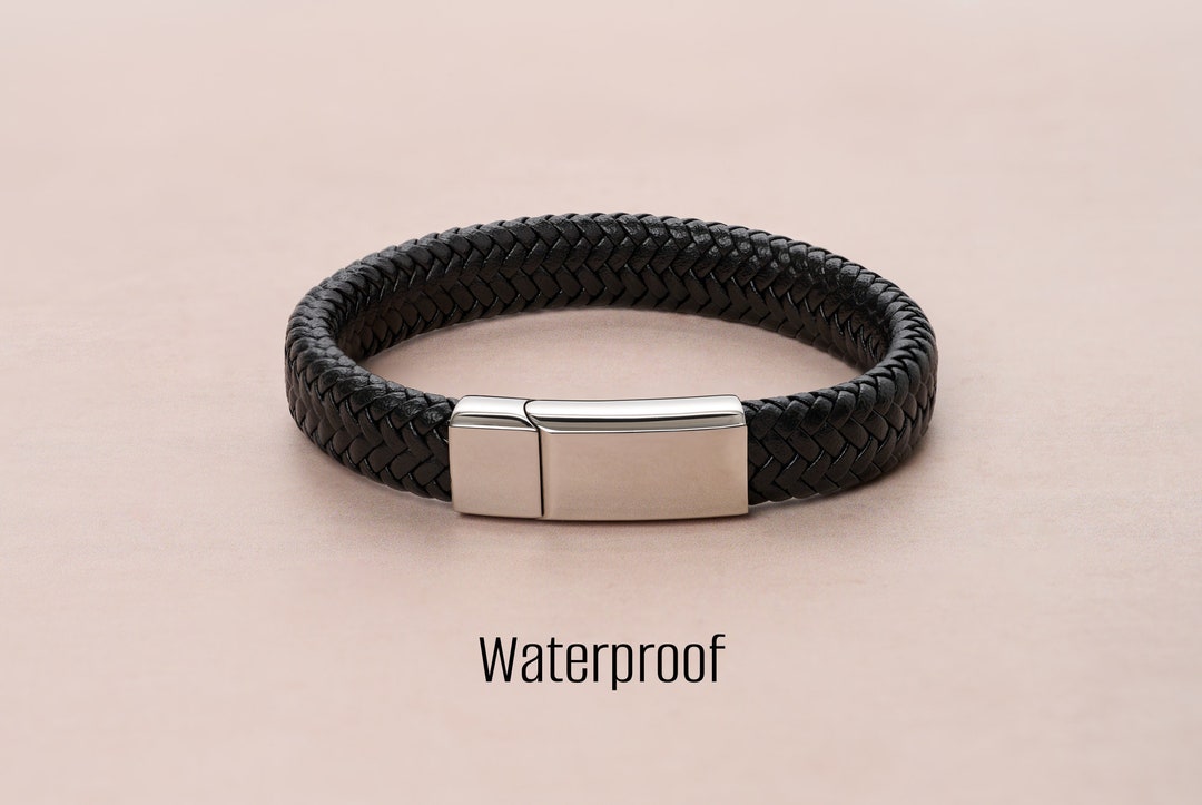 Mens Personalised Leather Bracelet Etsy UK