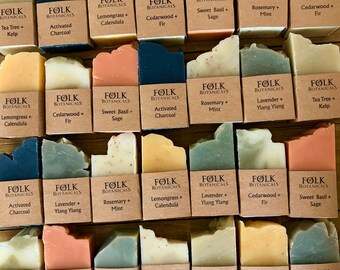 Mini Plant-Based Soaps, Assorted Scents, Wedding Bridal Baby Shower Favors, Travel (2.2 oz)