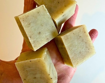 Shampoing en barre au lait de coco, soin capillaire naturel au romarin et à l'ortie, shampoing solide, fait main (4,5 oz)