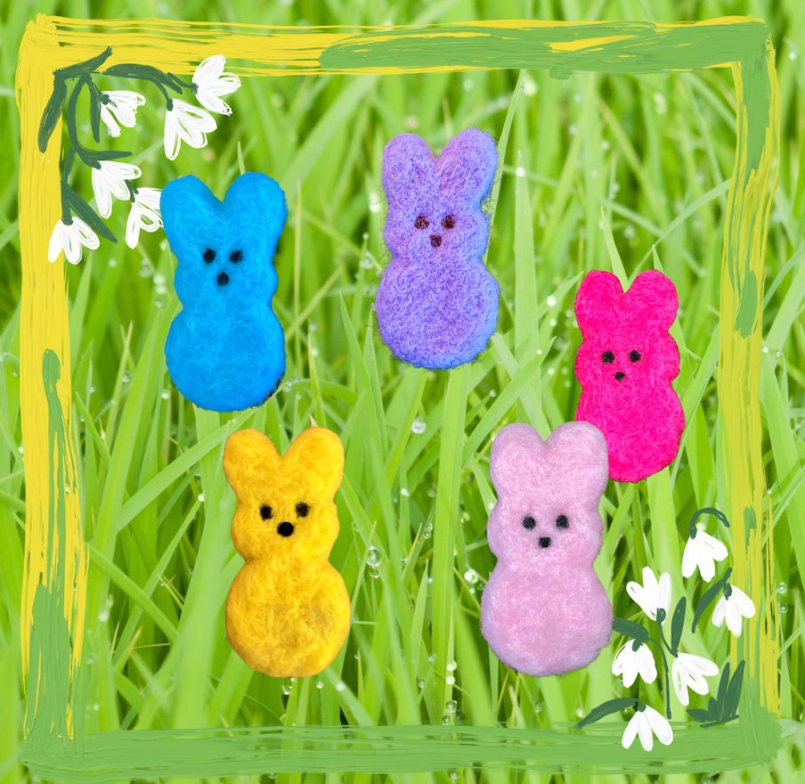 Peeps Bunny Fimo Mix Multi Colors Easter Spring Faux Sprinkles Fake Ba