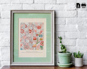 Floral Print | The Smithsonian | Digital Download Wall Print | Large Printable Art | Colourful Printable Art | Hallway Art