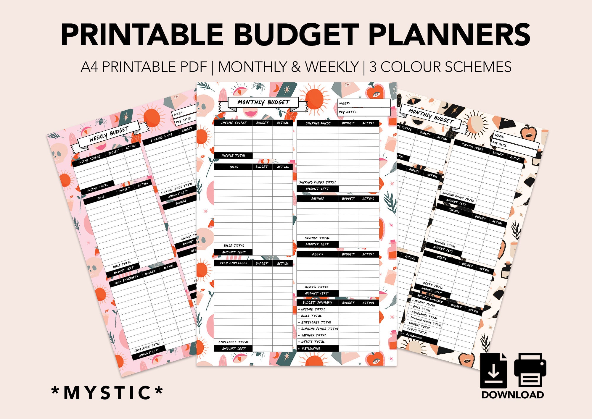 Printable Monthly Budget Planner Weekly Budget Planner - Etsy UK