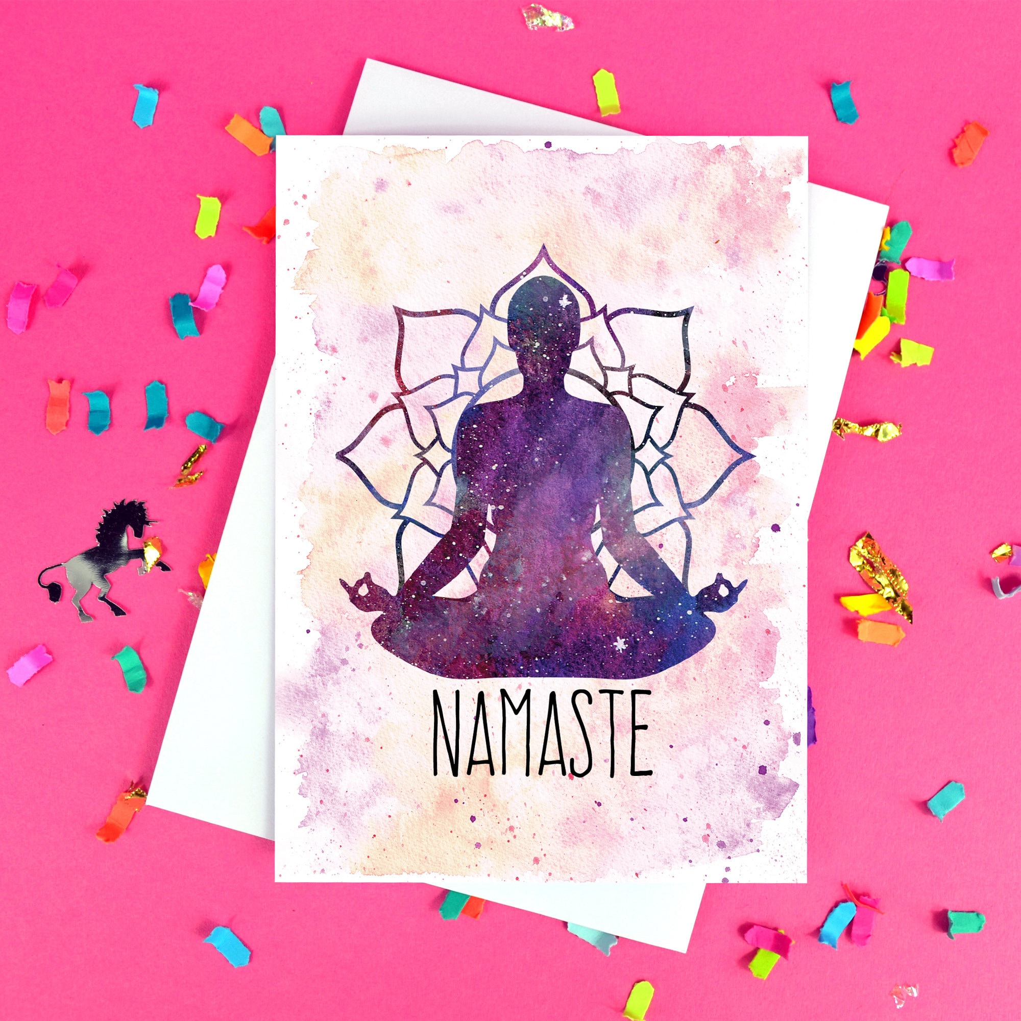Yoga Karte Namaste Freundschaft Innen blanko | Etsy