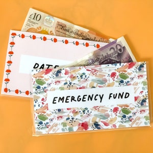 Envelopes de dinheiro laminados A6 - Personalizados - Único ou pacote - Sistema de envelope de dinheiro - Recheio de dinheiro - Orçamento