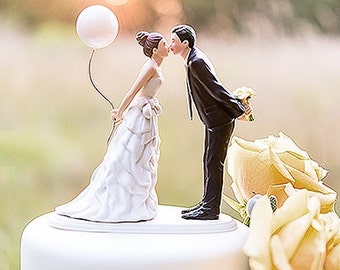 Kissing Couple Wedding Cake Topper Choose Hair Color Top Canada USA Custom