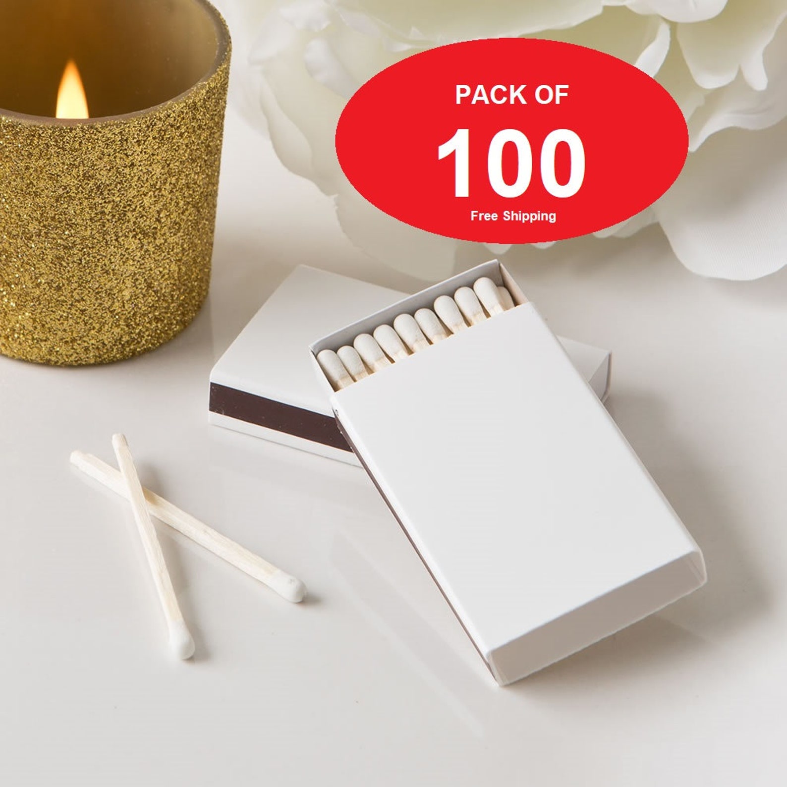 Plain White Matchboxes pack of 100 Etsy