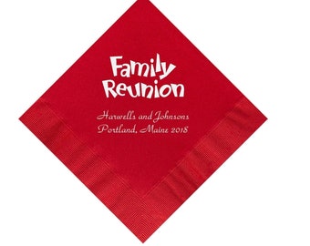 Family Reunion Napkins Personalized Set of 100 Napkins Party Supplies