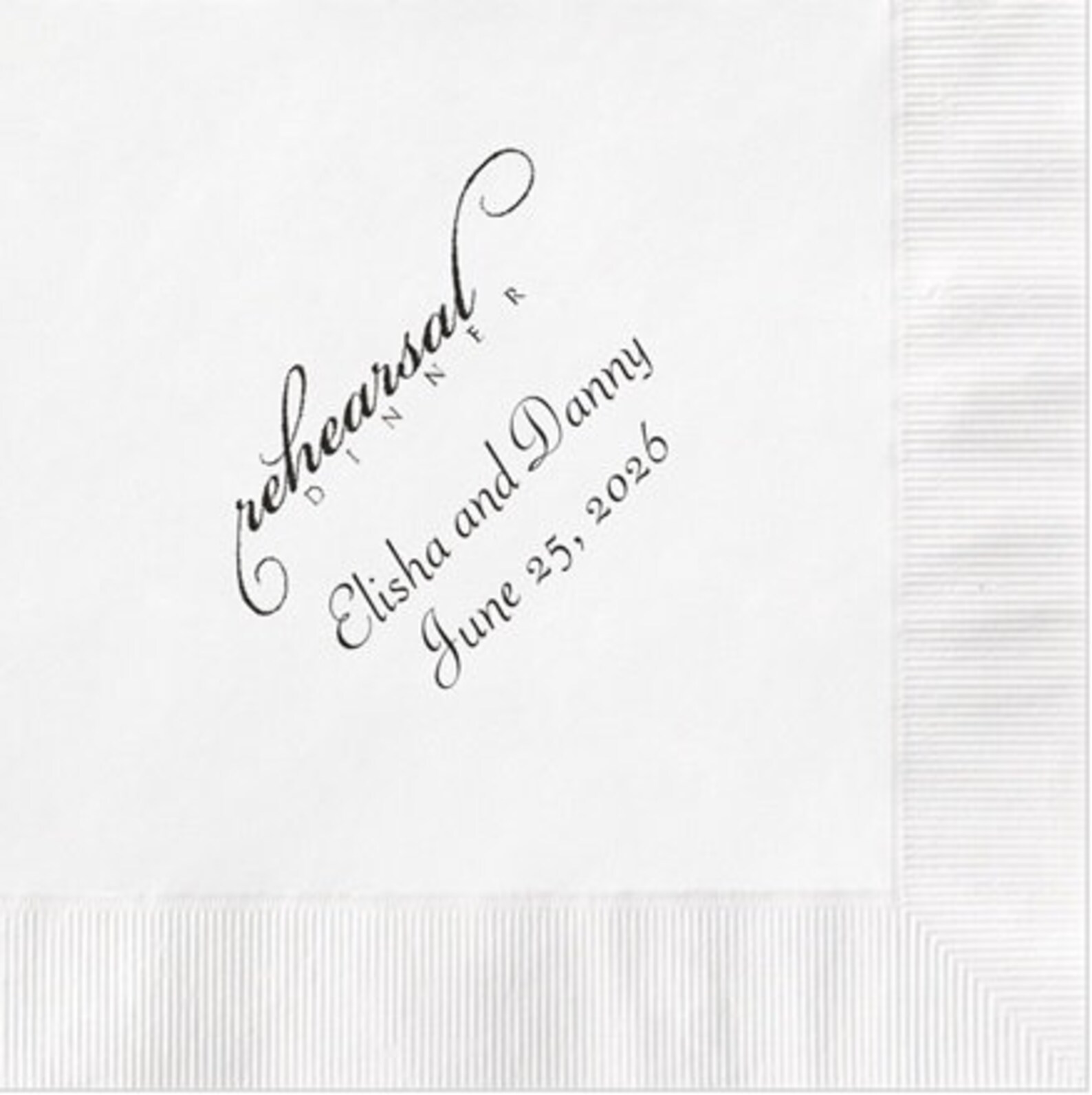 Rehearsal Dinner Napkins Personalized Set of 100 Wedding Party Etsy