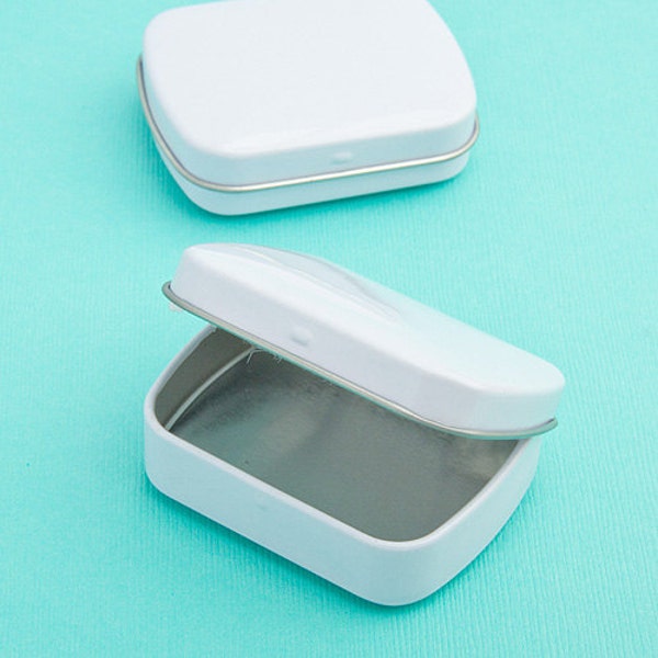 White Shaped Mint Tins (Pack of 10) Wedding Party Favor Containers Box