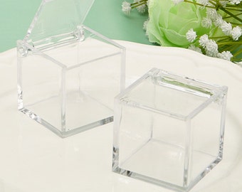 Pack of 10 Clear Acrylic Favor Box Wedding Party Favor Boxes Containers Plastic Small