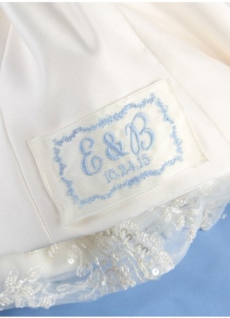 Custom Embroidered Vine Wedding Dress Label Gown Accessories Something Blue Bridal Shower Gift Idea