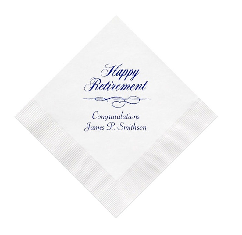 Happy Retirement Party Napkins Personalized Set of 100 Etsy
