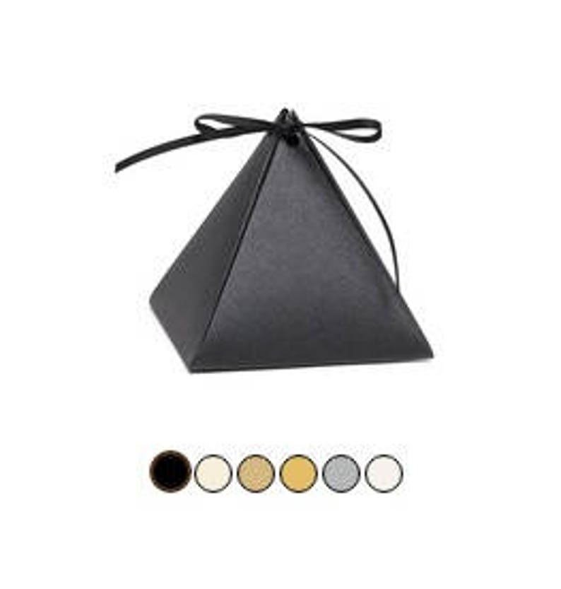 Solid Pyramid Wedding Favor Boxes Choose Color Pack of 25