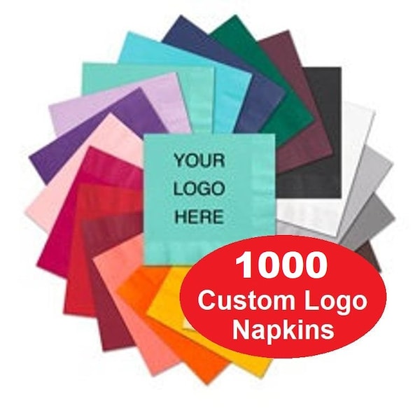 Custom Logo Cocktail Napkins Etsy