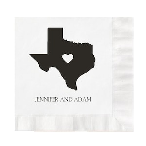 State Love Personalized Wedding Napkins Set of 100 Party Supplies Decorations Reception Ideas