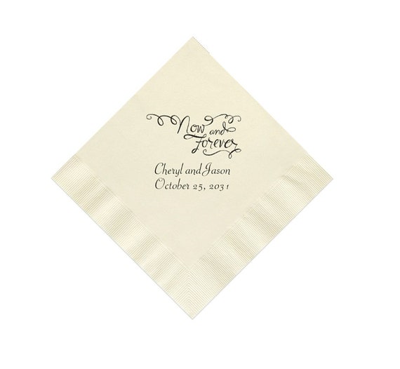 100 Forever Personalized Wedding Cocktail Napkins 