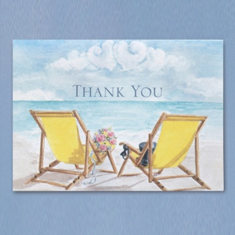 Beach Wedding Thank You Cards Pack of 50 Notes Etsy