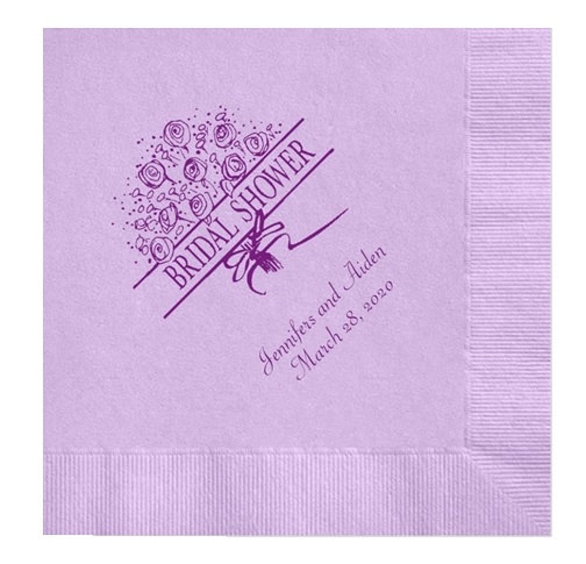 Bridal Shower Personalized Napkins Set of 100 Wedding Decor Etsy