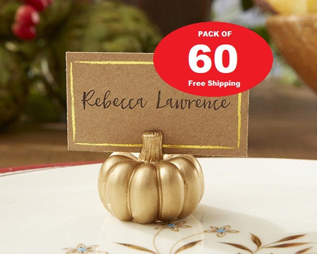 60 Gold Pumpkin Place Card Holders pack of 60 Wedding Reception