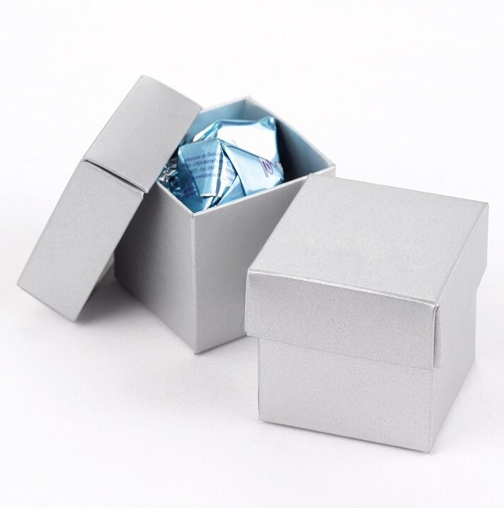 Silver Prom Box Silver Favor Boxes (pack of 25) Wedding Party Favors Treat Box Supplies ...