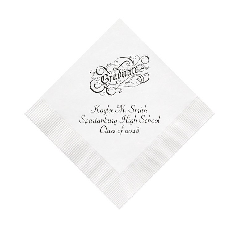 Graduate Graduation Napkins Personalized Set of 100 Class of 2025 High ...