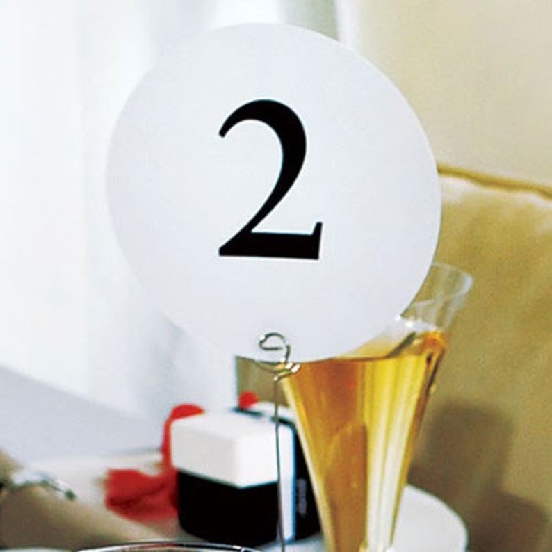 Standard White Round Table Number Cards For Wedding Receptions And Parties