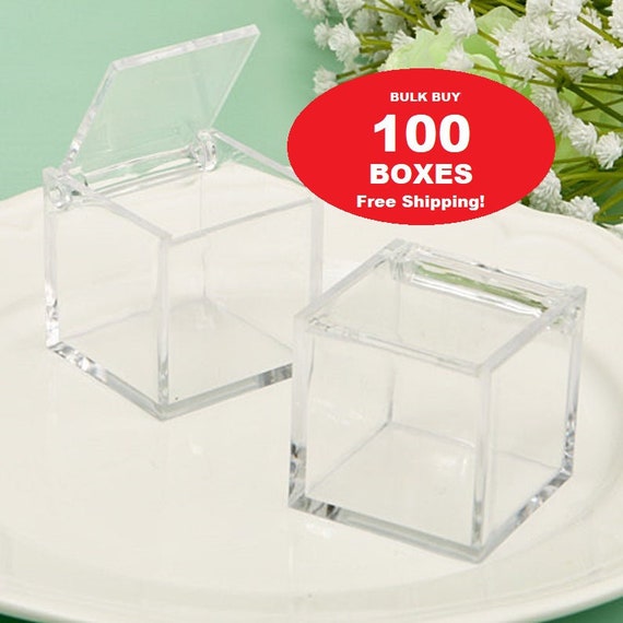 Bulk Buy Clear Acrylic Favor Box (Pack of 100) Free Shipping