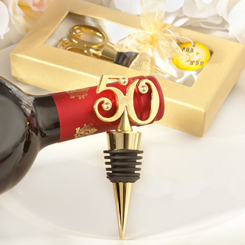 50th Wedding Anniversary Wine Bottle Stopper Party Favors Etsy
