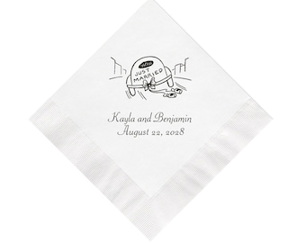 Just Married Cute Getaway Car Wedding Napkins Personalized Set of 100 Reception Party Supplies Cocktail