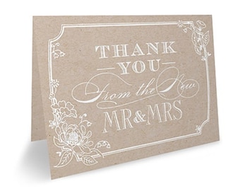 50 Rustic Wedding Thank You Notes Country Wedding Stationery (Pack of 50) Cards