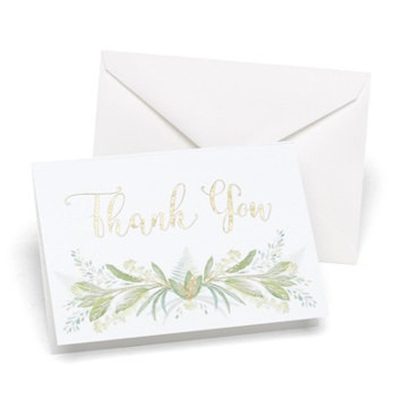 50 Fern Fanfare Thank You Cards pack of 50 Notes Garden Etsy