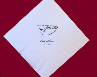 Wedding Engagement Party Napkins Personalized Set of 100 Napkins