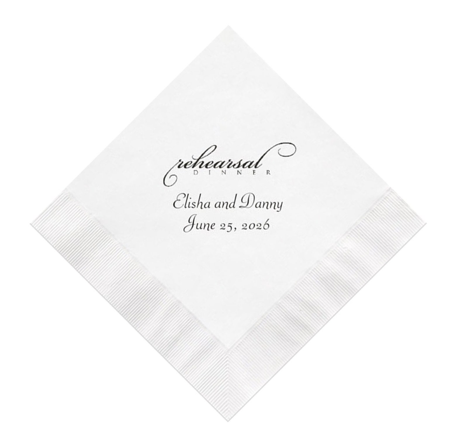 Rehearsal Dinner Napkins Personalized Set of 100 Wedding Party Etsy