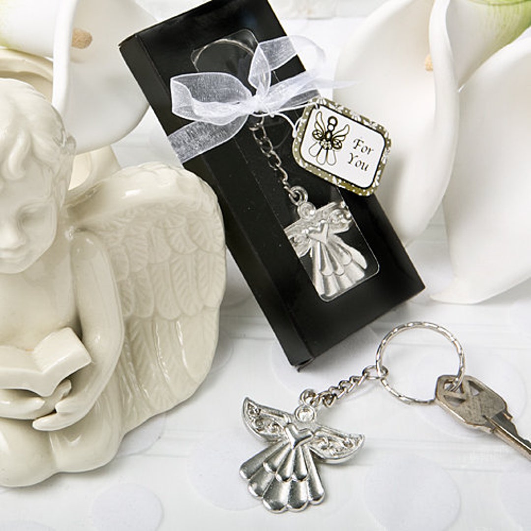 Religious Guardian Angel Design Key Chain Favors Baptism - Etsy