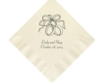 Wedding Rings Napkins Personalized Set of 100 Reception Party Supplies Cocktail