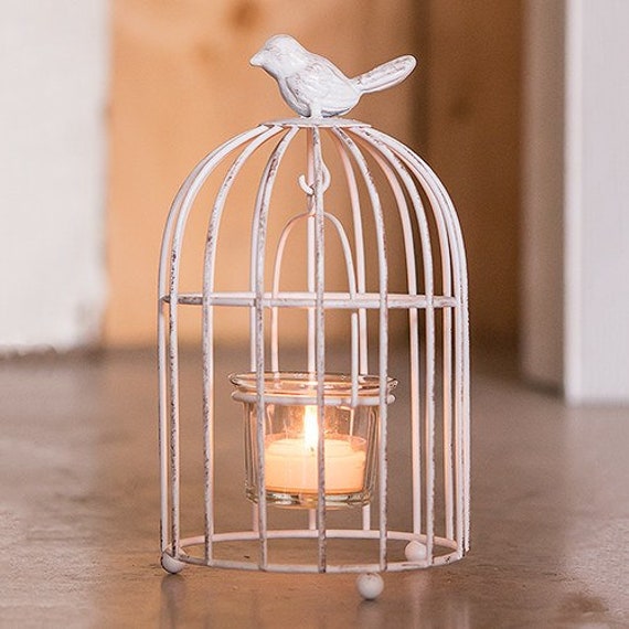 Small Vintage Look Bird Cage Candle Holder Rustic Wedding
