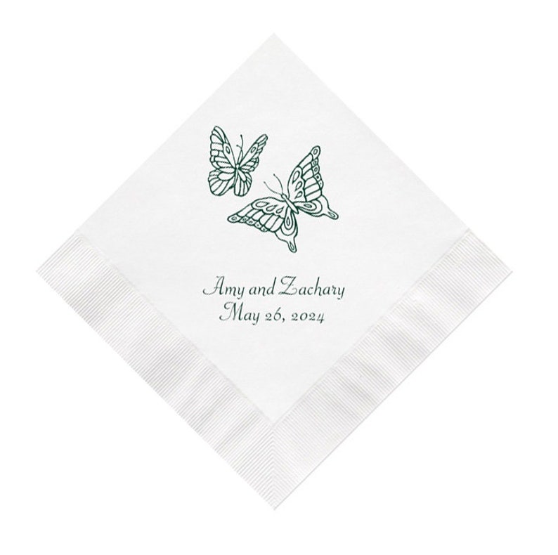 Butterfly Wedding Napkins Personalized Set of 100 Butterflies Etsy
